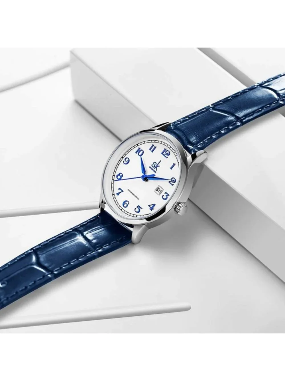 Elegant Women's Business Watch | Stainless Steel & Leather | Calendar Feature